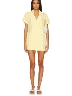 Show Me Your MuMu Yellow Short Sleeve Button Romper